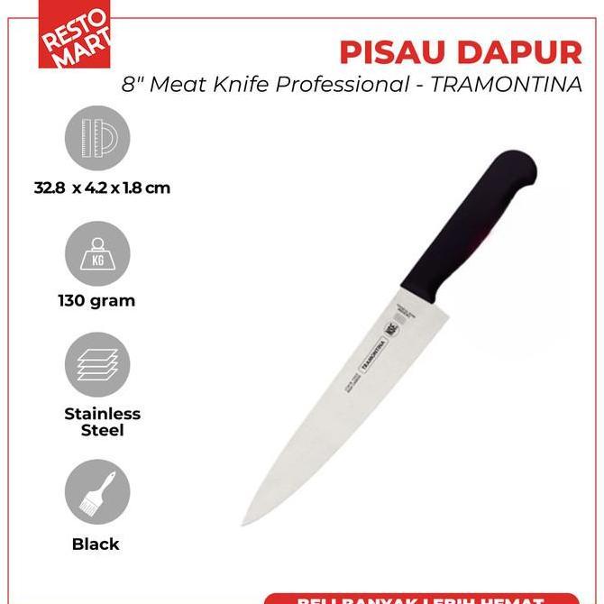 Pisau Daging / Pisau Daging 20 cm / Meat Knife Proffesional 8" TRAMONTINA Stainless Steel (1511590) 