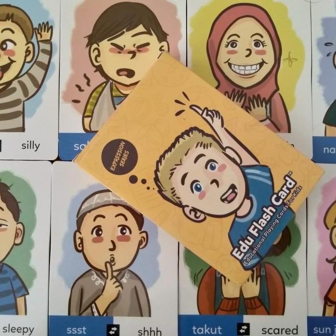 EDUFLASH CARD Seri Ekspresi kartu mainan anak uno kartun emosi emotion