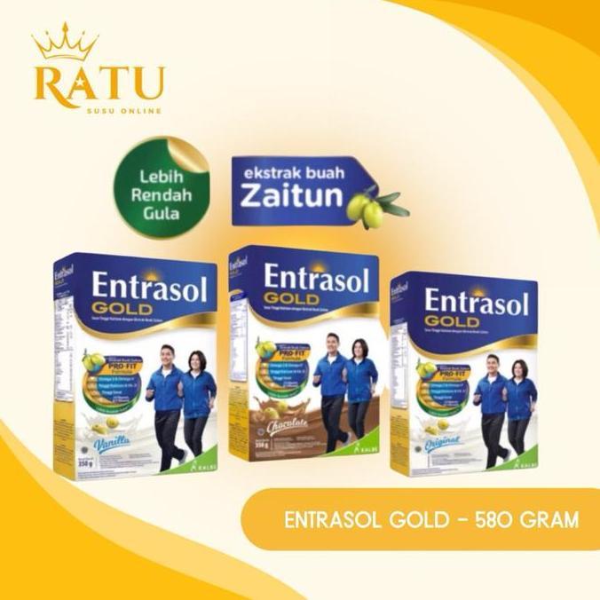ENTRASOL GOLD 580 gram - Nutrisi Tinggi Kalsium + Ekstrak Buah Zaitun