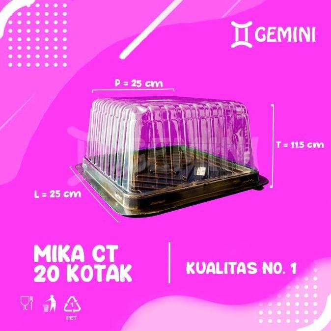 MIKA TUMPENG KOTAK 20 CM/ MIKA TART/ MIKA KUE ULANG TAHUN/ KOTAK KUE