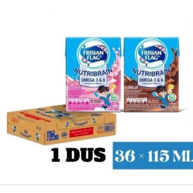 Frisian Flag Nutribrain Milky Susu 115ml 1 Dus Isi 36 Kotak Cokelat Strawberry All Variant