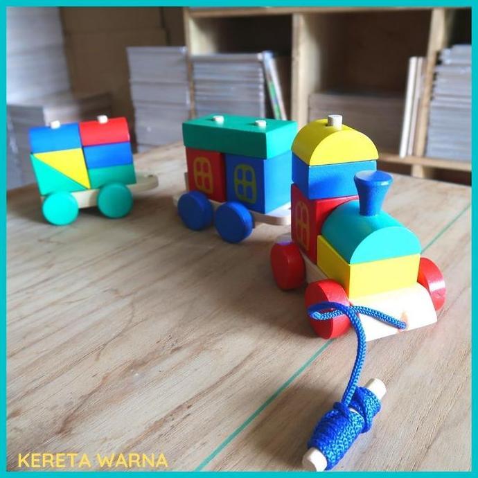 Mainan Kereta Warna (Mainan Kayu)