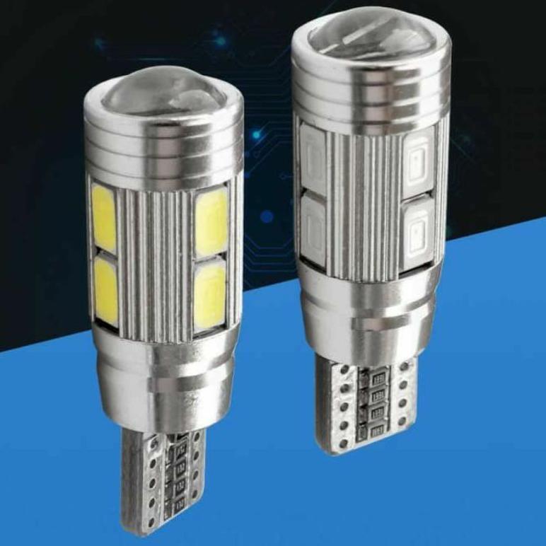 Harga Miring Lampu Led T10 Projie 10 Mata  Lensa Senja Kota Sein 12V Mobil Motor