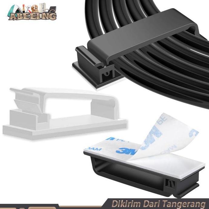 MALUKSHURE Clip Cable Tempel 10pcs Penjepit Kabel Dinding Klip Kabel Organizer Klip Kabel Listrik