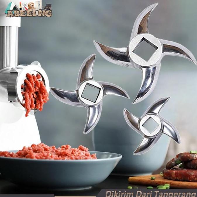 MALUKSHURE Pisau Giling Daging No 8/12/42 Stainless Steel Pisau Giling Daging