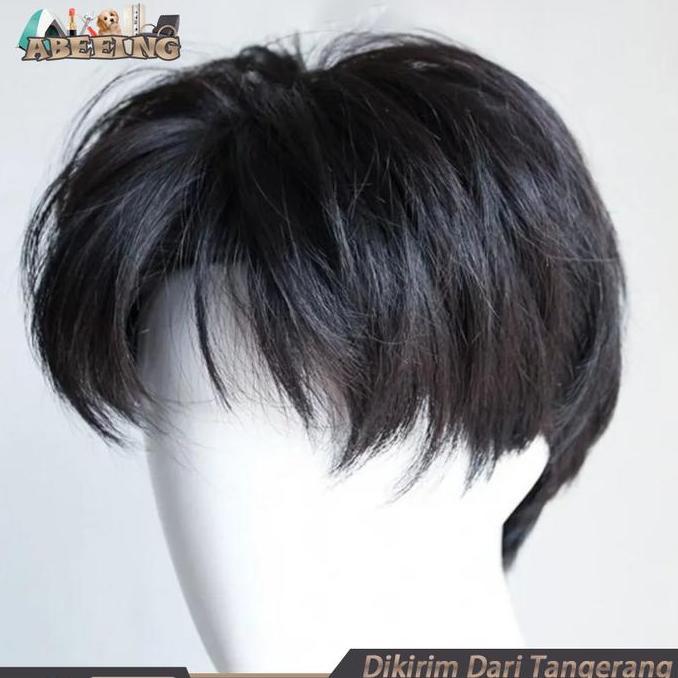 MALUKSHURE Rambut Wig Pria Pendek | Wig Pendek Pria | Rambut Palsu Cowok Keren