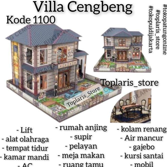 Rumah Kertas Sembahyang Leluhur Cheng Beng Vila Mewah
