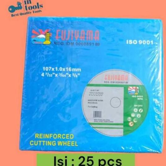 FLASH SALE Batu Potong, Mata potong besi FUJIYAMA 4" Untuk gerinda / Pack isi 25 Pcs