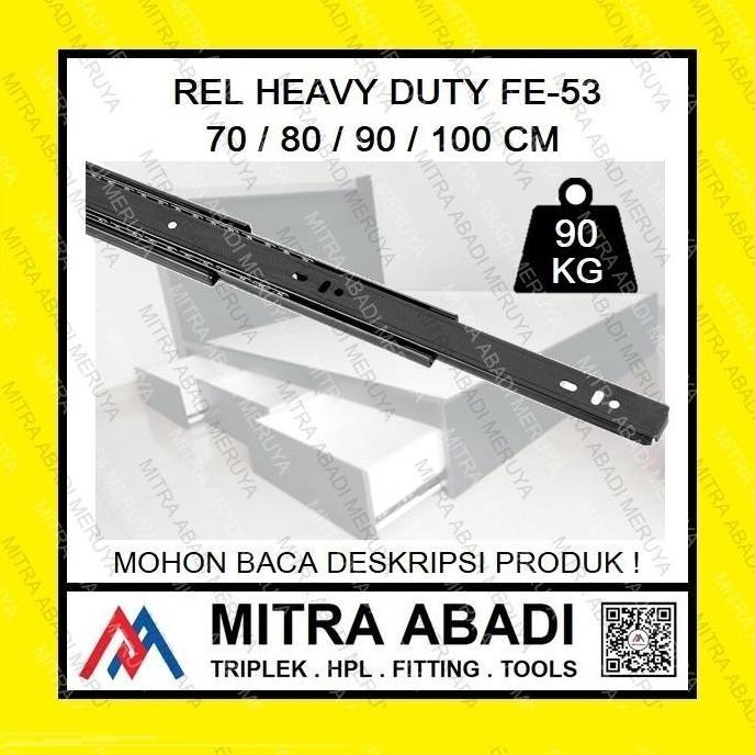 Rel Laci Heavy Duty FE53 70 80 90 100 cm Bawah Tangga Ranjang Tatami Beban Berat Double Track Dobel 