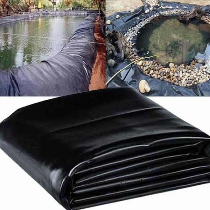 HDPE geomembrane lebar 8 meter 300 micron tebal kolam koi kolam ikan DVS