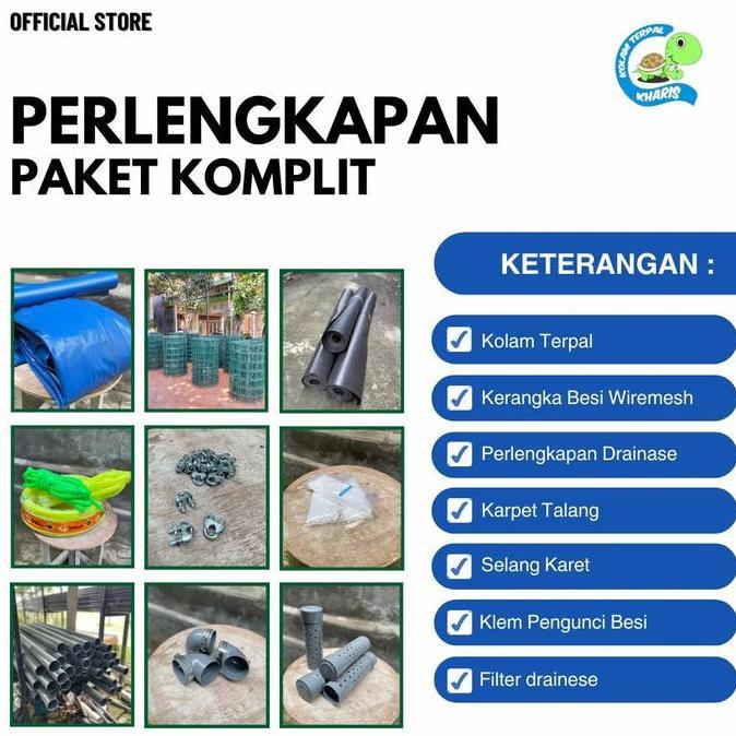 Terpal Kolam Ikan Fullset D1xT0.5 / Kolam Terpal Bulat / Terpal Ikan DVS