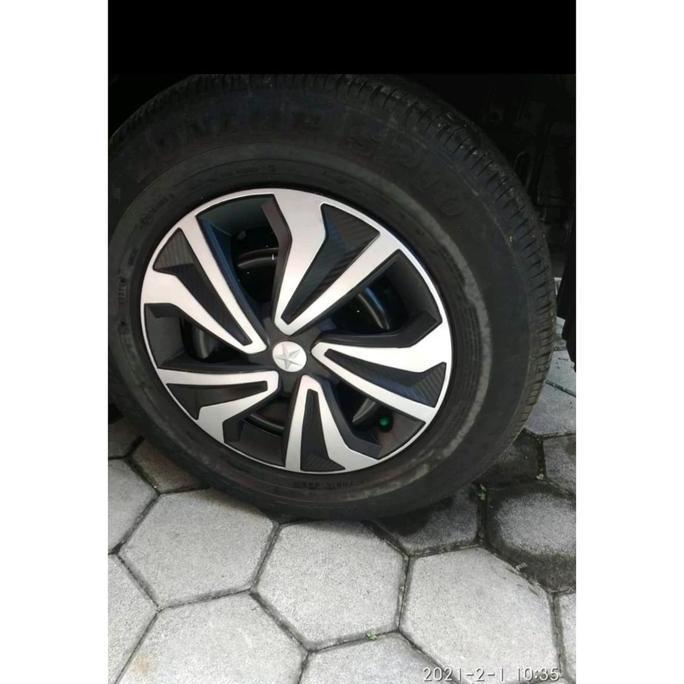 KVSH14-Wheel cover dop velg ring14 silver hitam isoka