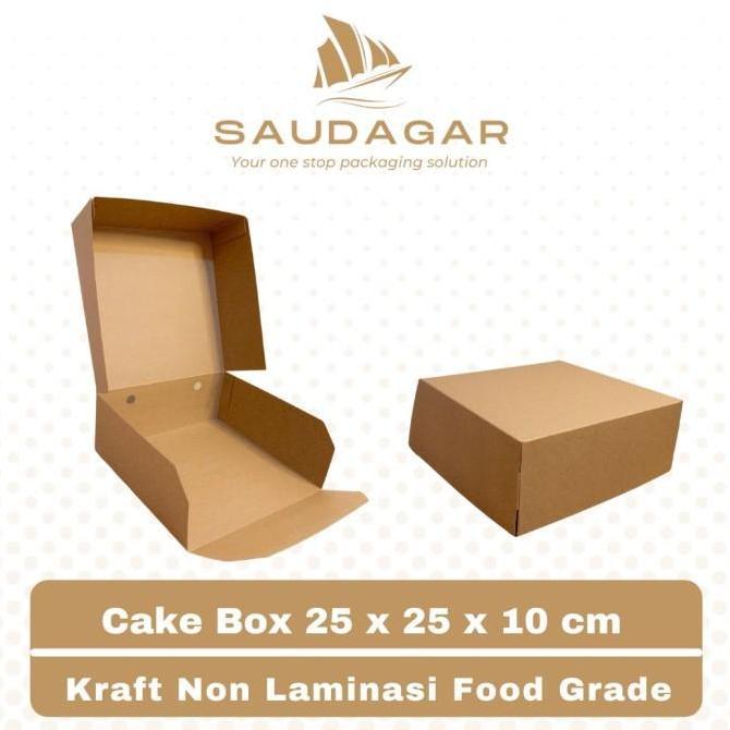 Box Kotak Kue Ukuran 25x25x10 Bahan Kraft Tebal / Cake box