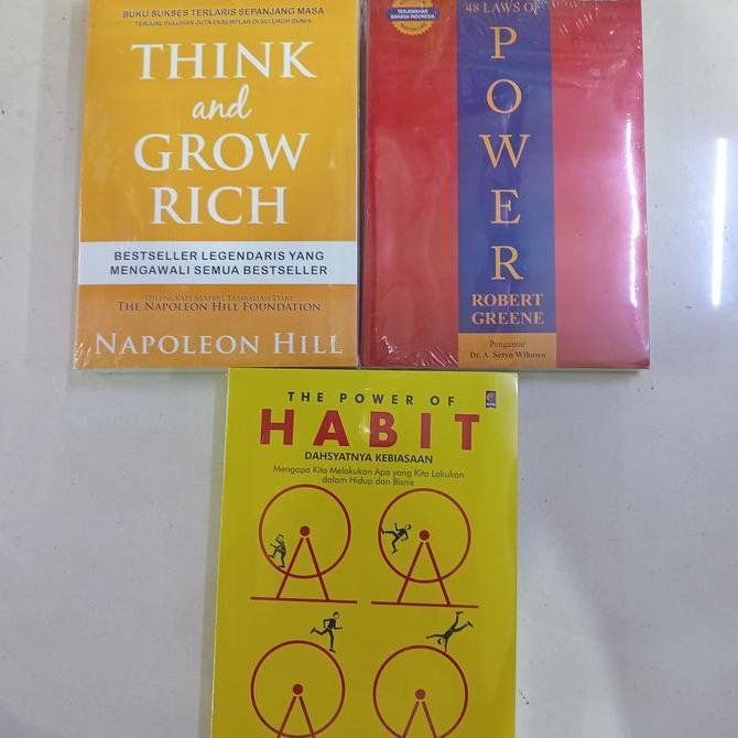 PAKET 3 BUKU 48LAWS OF POWER, THINK AND GROW RICH., POWER OF HABIT Original