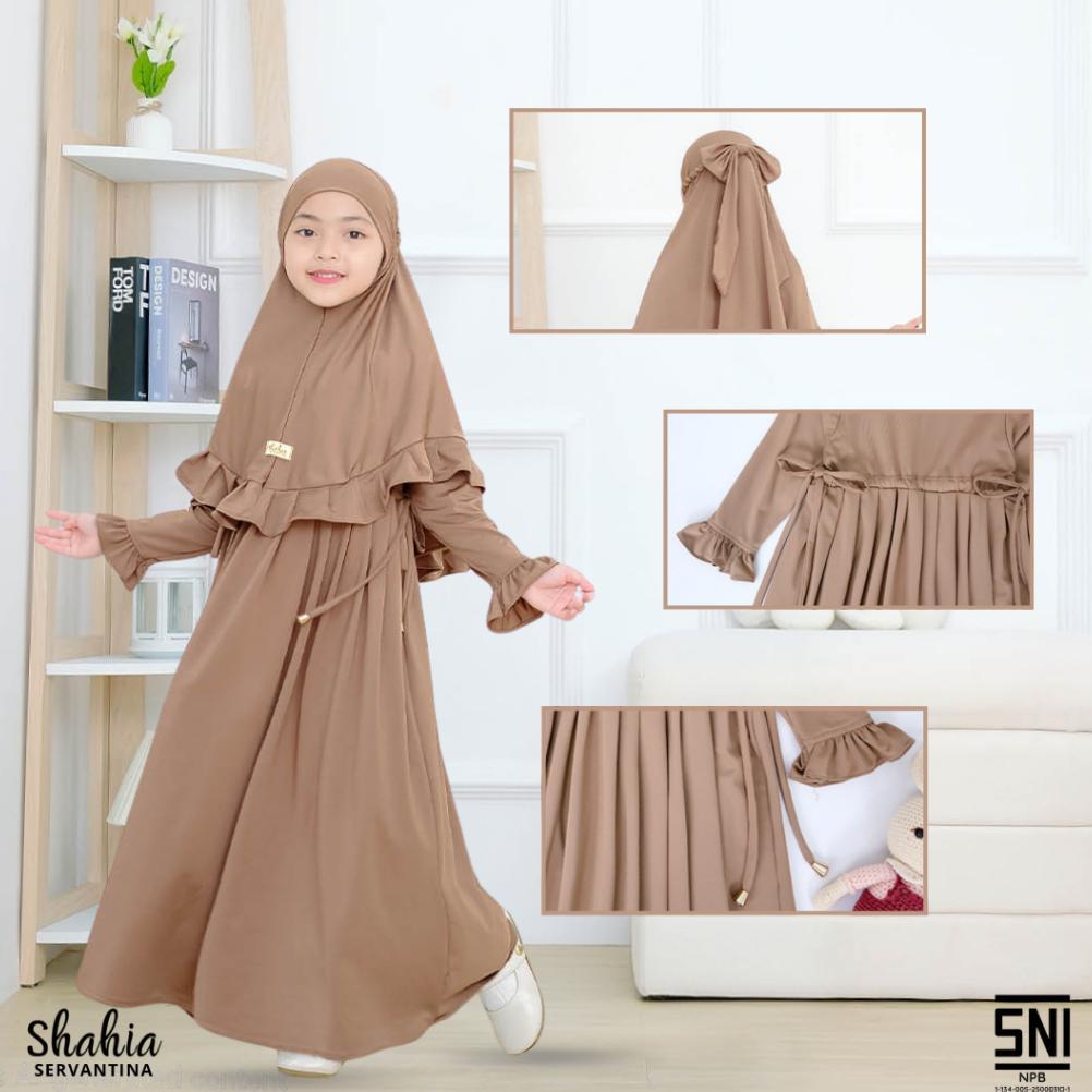 GARANSI Shahia Servantina - [Satu Set Jilbab] Zivana Set Dress Gamis Anak Perempuan