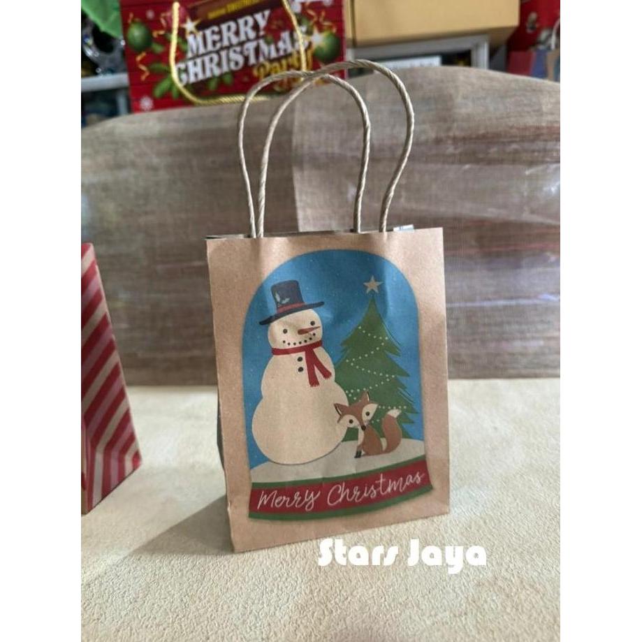 Paper Bag Natal, Goodie Bag Natal Kraft, Paper Bag Vintage