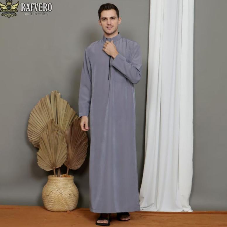 Hemat La-Tahzan Jubah Saudi Pria/Gamis Pakistan Terlaris/Jubah Muslim Pria Dewasa Elvano