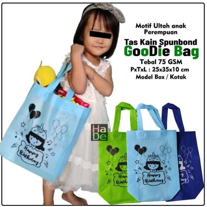 Goodie bag Ultah / Tas kain spunbond Souvenir Snack ulang tahun Anak
