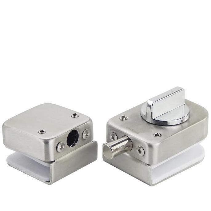 FKINAPE 10-12mm Kunci Pintu Grendel Slot Pintu Kaca Double Cabinet Glass Door Lock Jepitan Kunci Lem
