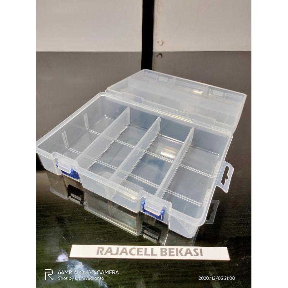 Kubika- Storage Box 2Susun Tempat Penyimpanan Komponen Elektronik 234*168*62Mm