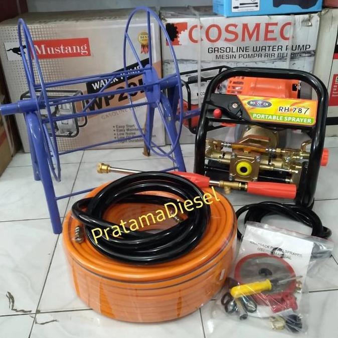 Murah Steam Portable Robotech 2Tak(787)+Selang 50Meter+Alat Gulungan Selang