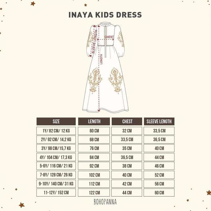 Ebijwaro- Bohopanna Nabila Inaya Dress Baby & Kids / Gamis Anak Perempuan / Gamis Lebaran Anak