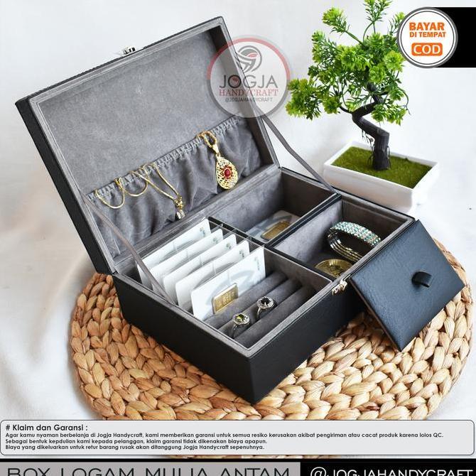 NEW Kotak Emas Berkualitas Muat Banyak / Tempat Emas Kayu Penyimpanan Kulit DVS