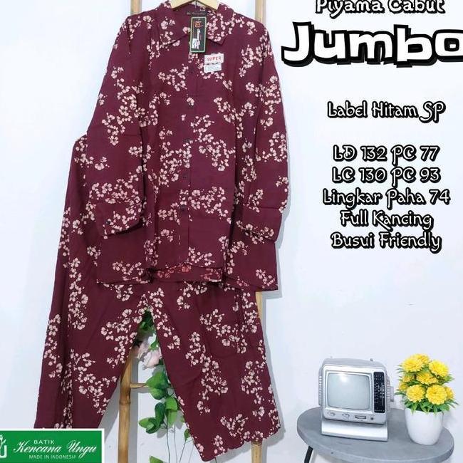 Kencana Kencana Ungu Setelan Celana Ungu Hitam Piyama Jumbo Ld 132