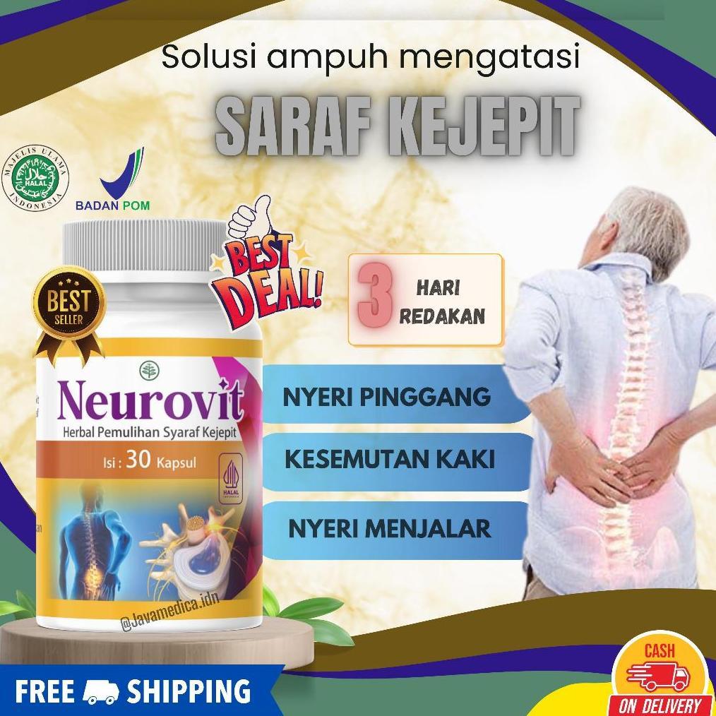 NEUROVIT Suplemen untuk Pemulihan HNP, Saraf Terjepit, Sciatica, serta Mendukung Kesehatan Sendi & A