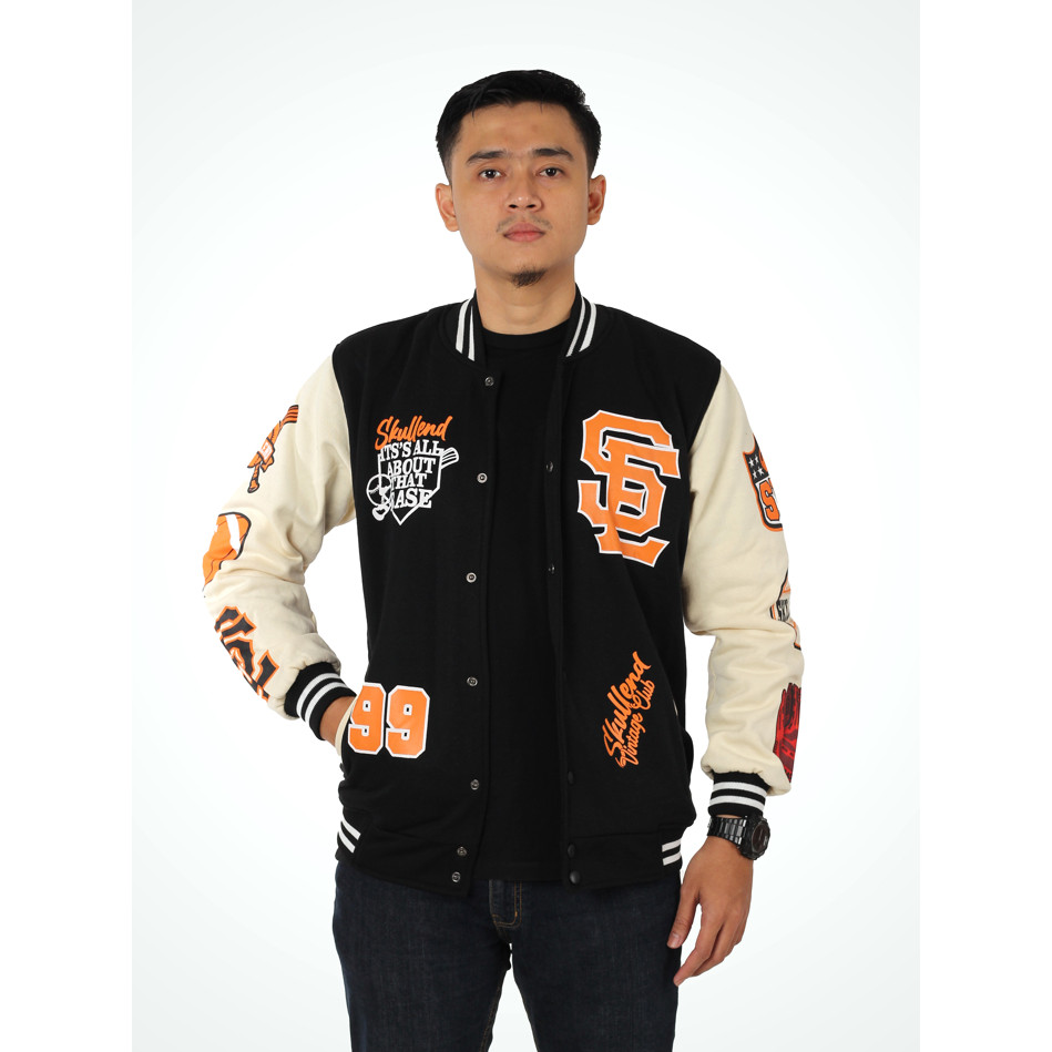 SKULLEND Jaket Varsity Baseball Unisex Jacket Vintage Baseball Oversize Jumbo Original Skullend