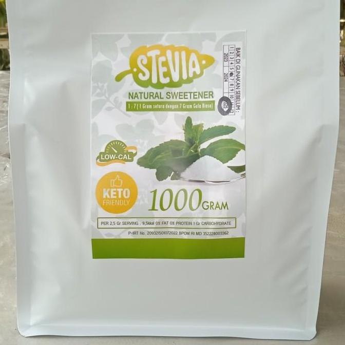 Stevia Sugar Powder Bubuk Halus Gula Stevia kemasan 1 kg
