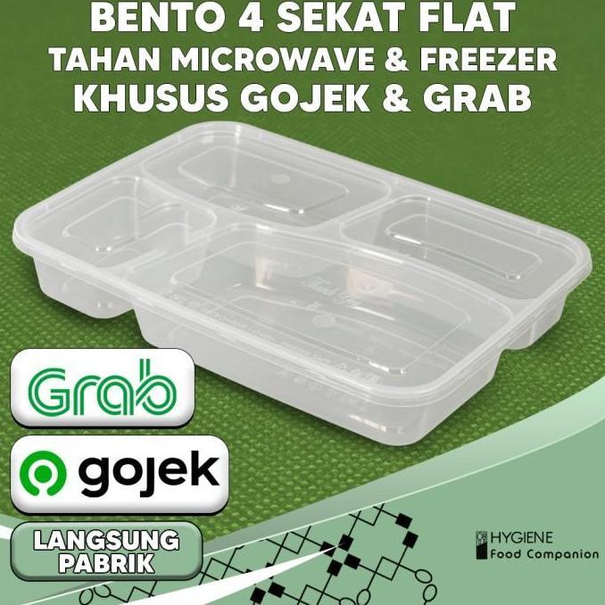 Thinwall Bento Sekat 4 Plastik - Kotak Makan Bento Thinwall Premium