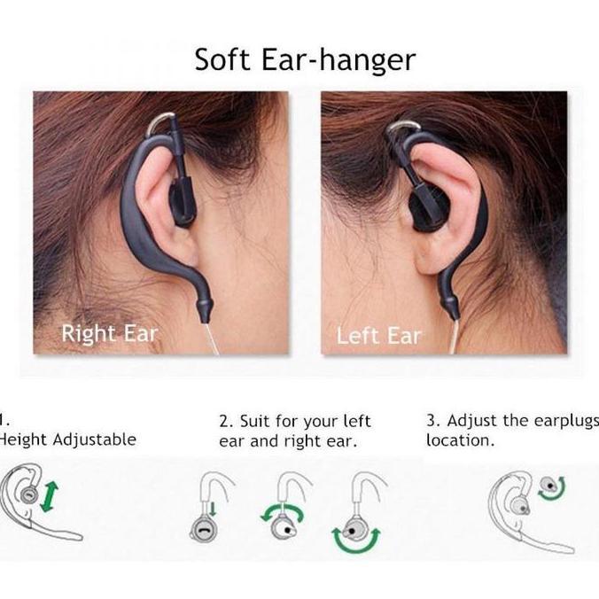 Lansung- Earphone Walkie Talkie Wln Kd C1 C50 C51 C56 Headset Ht Wln C1 Hitam