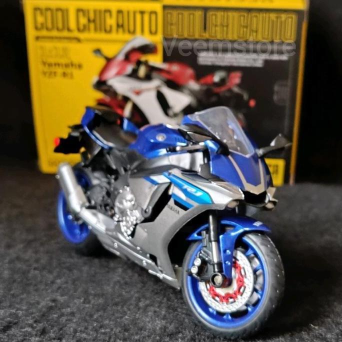 Diecast 1:12 Yamaha YZF-R1 [CCA] Biru Silver