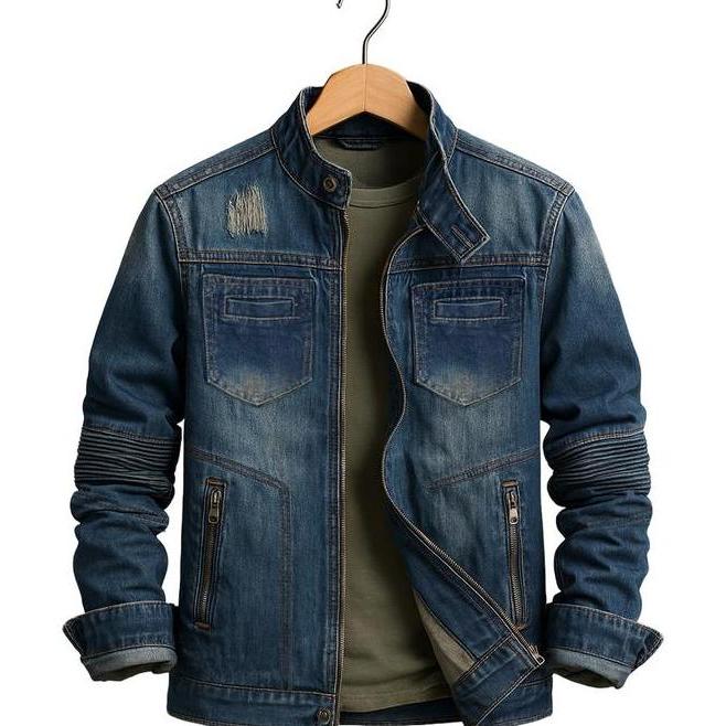 Jaket Jeans Biker Denim Pria Wanita Blazer Keren Distro