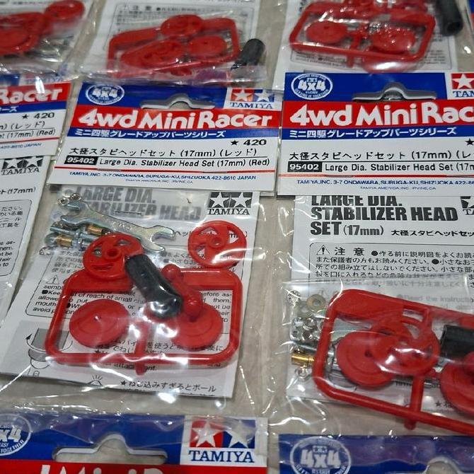 Tamiya 95402 Large Dia Stabilizer Head Red - Roller Azente Super 2 Merah - Roller Baling 19Mm Merah 