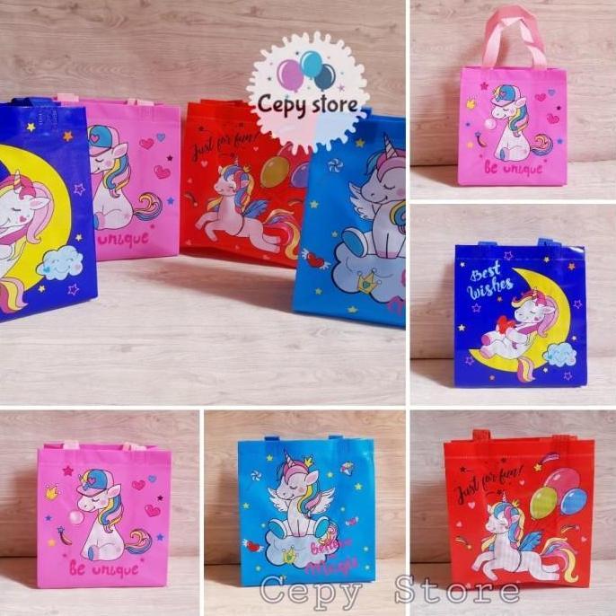 Tas Souvenir Ulang Tahun Anak / Goodie Bag / Tas Ulang Tahun Unicorn-S