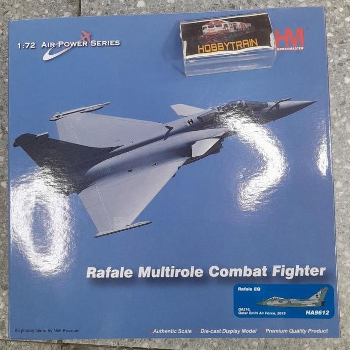 diecast pesawat Hobby Master 1:72 HA9612 Rafale Multirole Combat Fighter Rafale EQ QA210, Qatar Emir