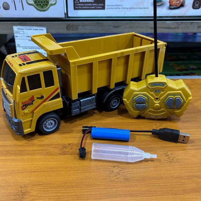 Cleshop Mainan Mobil Truk Konstruksi Remote Control Dump Truk Asap / Truk Pasir Rc / Truk Bak Remot