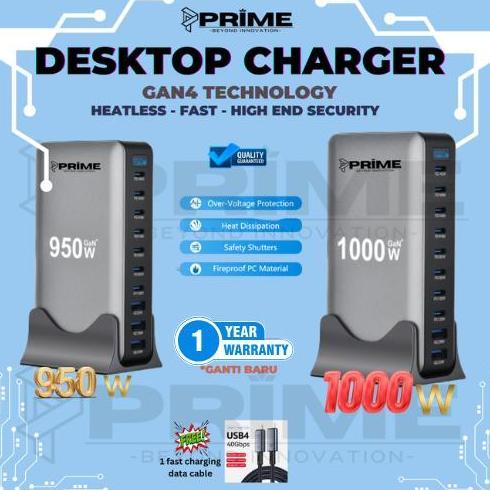 TERMURAH - FAST CHARGING DESKTOP CHARGER 1000 WATT GAN 4 PRO HP LAPTOP PENGISIAN DAYA CEPAT PD QC TY
