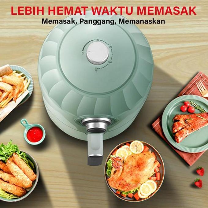 GM Bear Air Fryer Low Watt 2L 1166 - Alat Penggorengan Tanpa