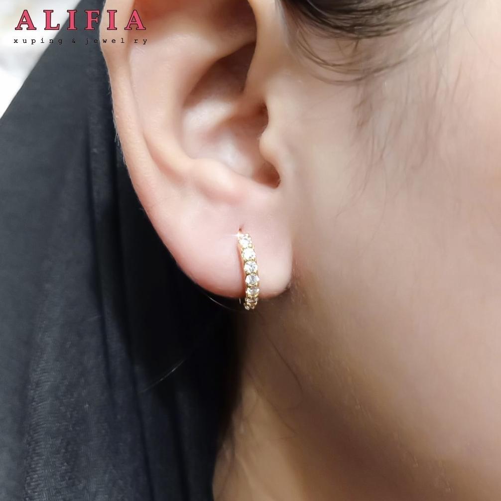 Hot Anting Jepit Titanium Permata Satu Baris Terbaru Simpel Ala Korea Kekinian Perhiasan Wanita Dewa