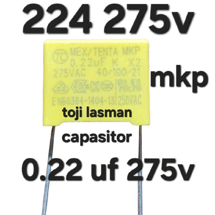 ( 224 kuning segi 275v ) 220 220n 0.22uf 0.22 220nf 275v kapasitor bukan 400 450 400v 450v nano micr