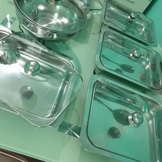 PRASMANAN SET STAINLESS TUTUP FULL KACA