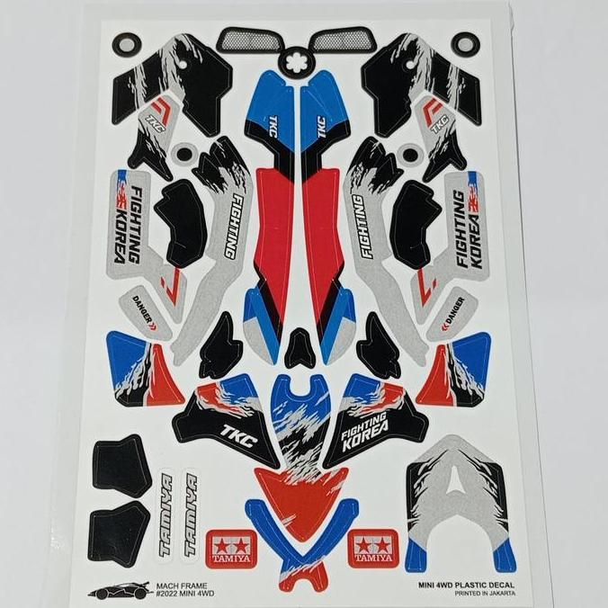 DECAL MINI 4WD MACH FRAME FIGHTING KOREA / STICKER TAMIYA MACH FRAME