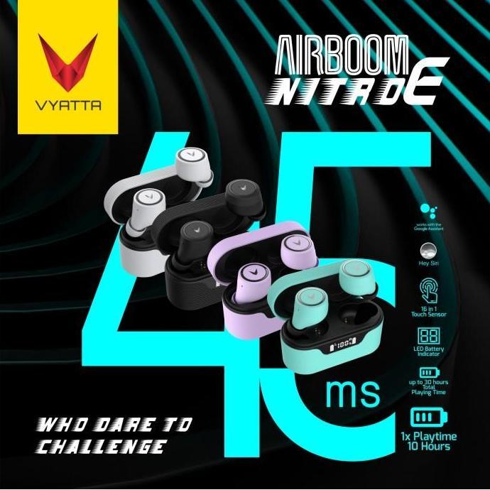 VYATTA Airboom Nitro E TWS Bluetooth Headset / Earphone , Gaming Mode