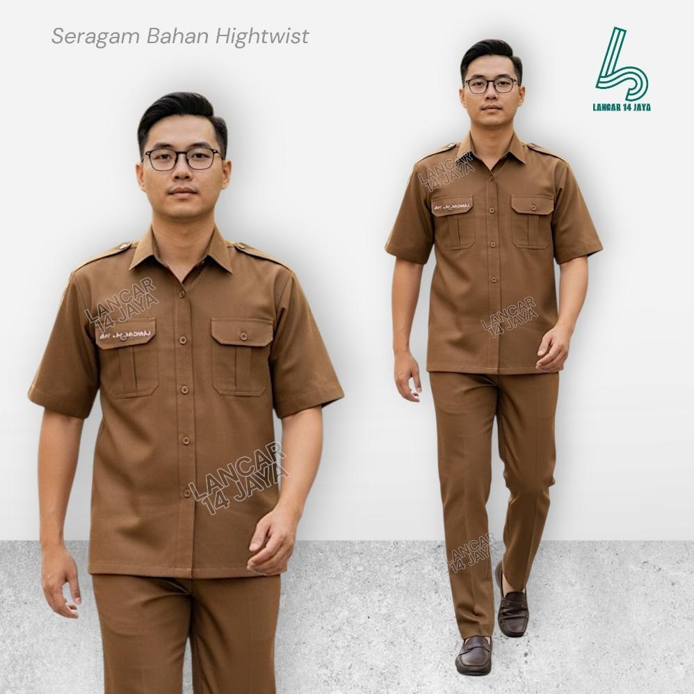 New Baju Guru Pegawai Negeri Sipil - Baju Asn Pdh Pemda Guru Keki Kheki Khaki