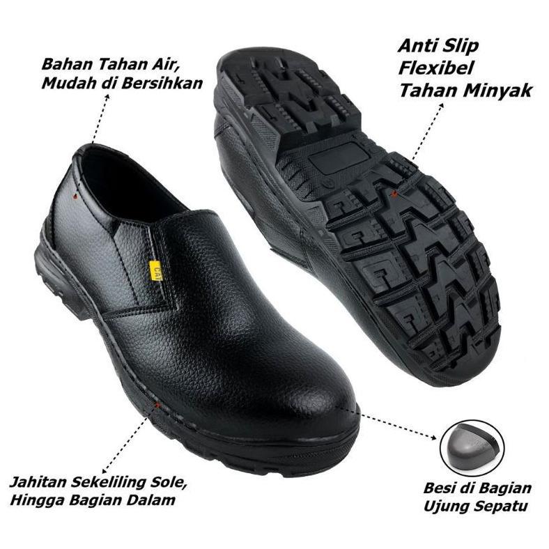 Bagus Sepatu Safety Semi Boots Ujung Besi / Sepatu Safety Kerja Pria/Wanita Sepatu Safety Caterpilla