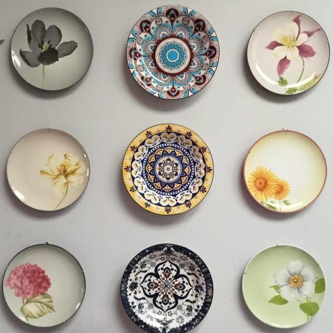 Piring Keramik Hiasan Dinding + Kawat Gantungan