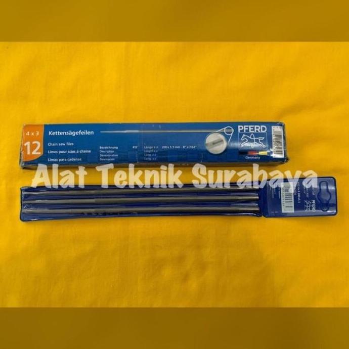 ISI 12 PCS KIKIR CHAIN SAW KUDA 4,8 MM ; 5,5 MM ASLI GERMAN / FILES KETTENSAGEFEILEN PFERD BESTINDOT
